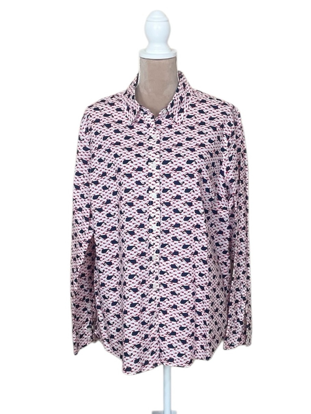 crown & ivy Whale Print Button Up Shirt